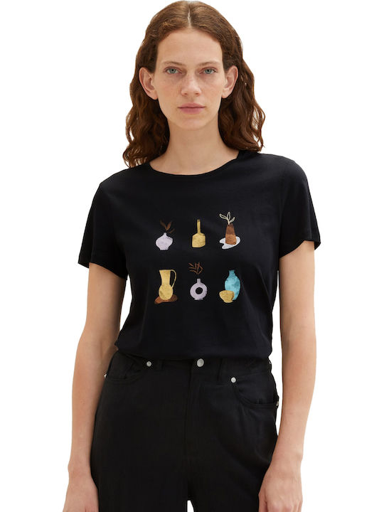 Tom Tailor Γυναικείο T-shirt Μαύρο
