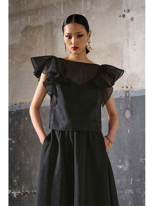 Karl Lagerfeld Women's Summer Blouse Sleeveless Black