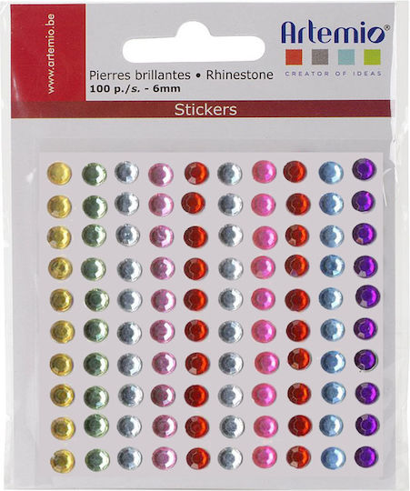 Artemio Dekorativer Aufkleber für DIY-Bastelprojekte 100Stück (Μiverse Farben)