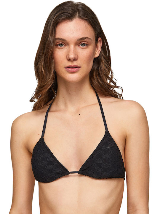 Pepe Jeans Triangle Bikini Top Black