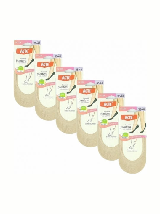 Prive Underwear Γυναικείες Κάλτσες Μπεζ 6Pack