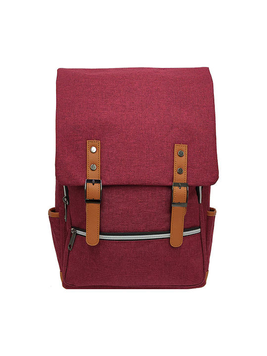 Gift-Me Fabric Backpack with USB Port Red