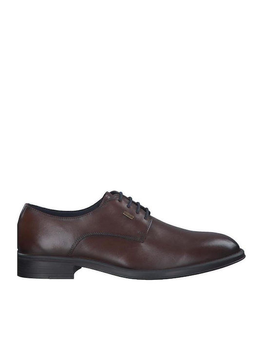 s.Oliver Men's Leather Dress Shoes Brown