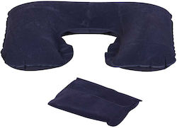 Behrend Inflatable Polyester Travel Pillow with Carry Case Blue