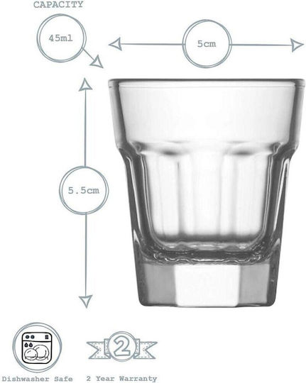 Gurallar Aras Sportschützen Glas 45ml 6 Stück