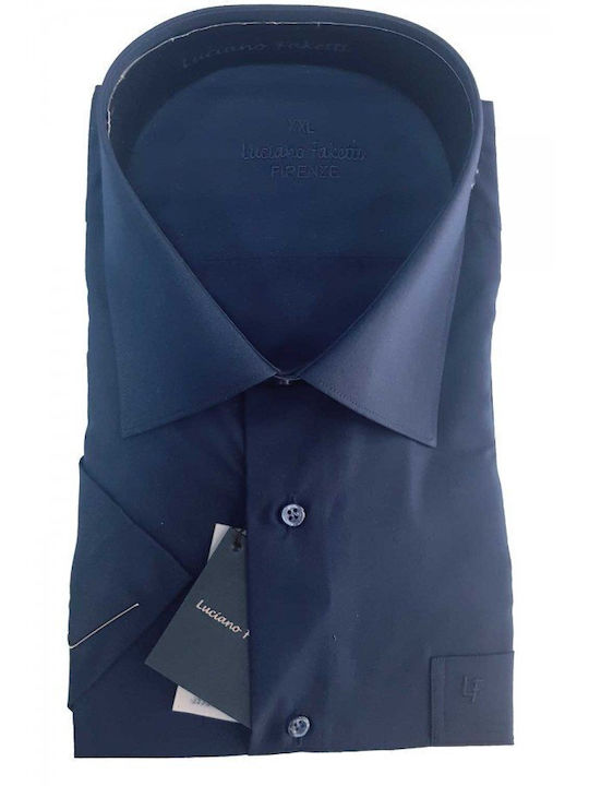 Short-sleeved Linen Shirt Blue