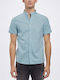 Gabba Ratter Men's Shirt Short Sleeve Linen Light Blue