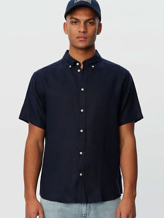 Les Deux Linen Shirt Navy Blue