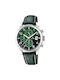 Festina Watch Chronograph Battery with Green Leather Strap