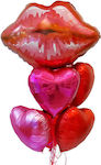 Set of 5 Balloons Foil Red Valentine's Day Hearts 45cm