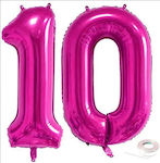 Set of 2 Balloons Foil Pink Jumbo Numbers 100cm