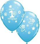 Set of 5 Balloons Latex Blue Birthday-Celebration 1st