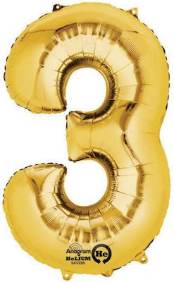 Balloon Foil Number 3 Gold 40cm