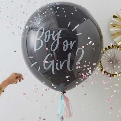 Balloon Latex Jumbo Baby Gender Reveal Black 90cm