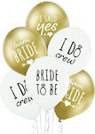 Set of 6 Balloons Latex Gold Marriage 30cm