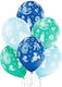 Set of 6 Balloons Latex Blue Boy Birth 30cm