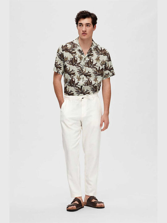 Selected Men's Trousers Relaxed Fit White -CLOUD