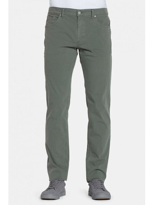 Trousers Elastic in Regular Fit Green