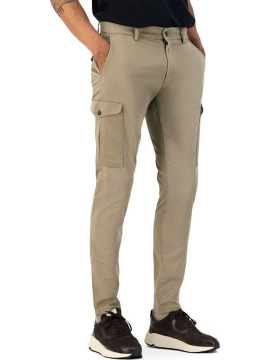 Trousers Cargo Elastic in Tapered Line Khaki