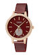 Strand by Obaku Women's Watch with Burgundy Metal Bracelet