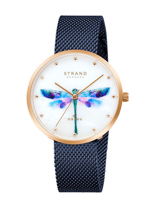 Strand by Obaku Women's Watch with Blue Metal Bracelet