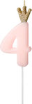 Birthday Candle Number "4" in Pink Color