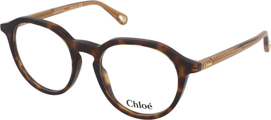 Chloe Women's Acetate Prescription Eyeglass Frames Brown CH0012O 008