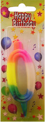 Uniker Birthday Candle Number "0" Multicolored