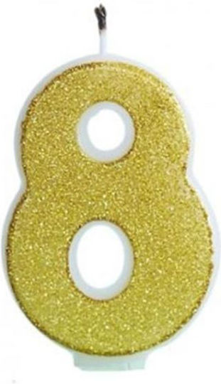 Ginger Ray Geburtstagskerze Nummer "8" in Gold Farbe PM-965