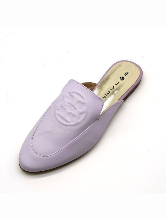 Dolce Flat Leather Mules Lilac 2211243