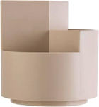 Plastic Desk Organizer in Beige Color 11.6x11.6cm.