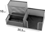 Metallisch Schreibtisch-Organizer in Schwarz Farbe 10x21x10cm.