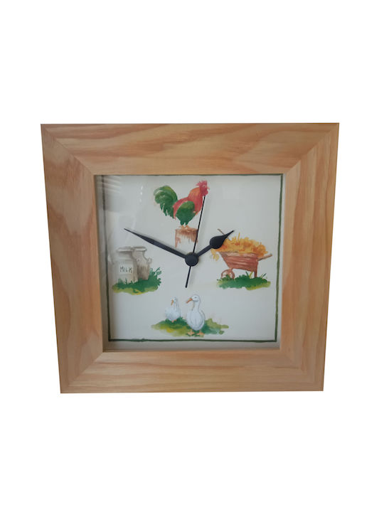 Etoile Wall Clock Wooden Brown Ø24cm