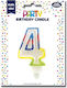 Birthday Candle Number "4" Multicolored