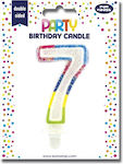 Birthday Candle Number "7" Multicolored