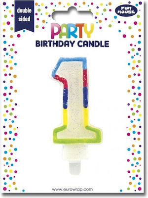 Birthday Candle Number "1" Multicolored