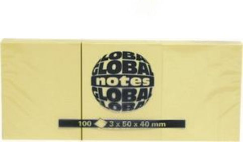 Global Notes Haftnotizen Gelb 5x4Stück Set 3Stück