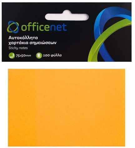 Officenet Sticky Note Pads 100 Sheets Orange 7.5x5pcs