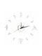 3D Wall Clock Sticker Plastic Silver Ø30cm