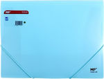 Folder with Rubber Band and Ears for Paper A4 Light Blue