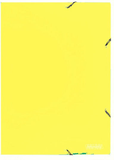 Colorfix Φάκελος Πρεσπάν Διαφανής με Λάστιχο και Αυτιά για Χαρτί A4 Κίτρινος