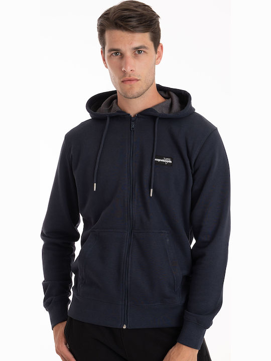 Magnetic North Cardigan With Hood Navy Blue