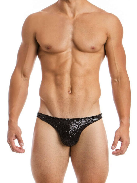 Herren Slips Schwarz mit Mustern 1Packung