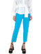 Women's High-waisted Fabric Trousers Light Blue