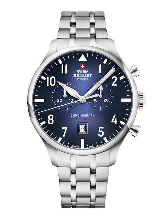 Swiss Military by Chrono Мъжки часовник 43мм на батерията с сребърна метална гривна
