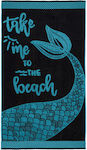 Lino Home Beach Towel Cotton Black 160x86cm.