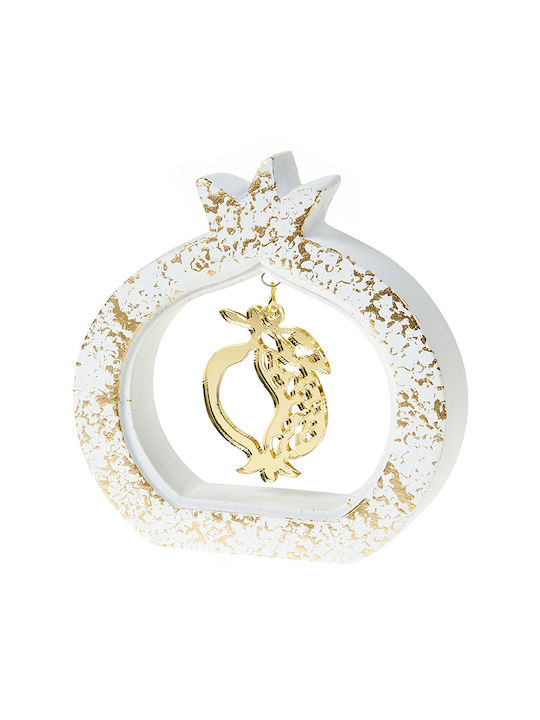 Nuova Vita Tabletop Lucky Charm Pomegranate Gold Ceramic 9.5x9cm 1pcs