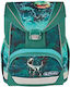 Herlitz School Bag Backpack Elementary, Elementary Green with Water Bottle Holder 16Liters