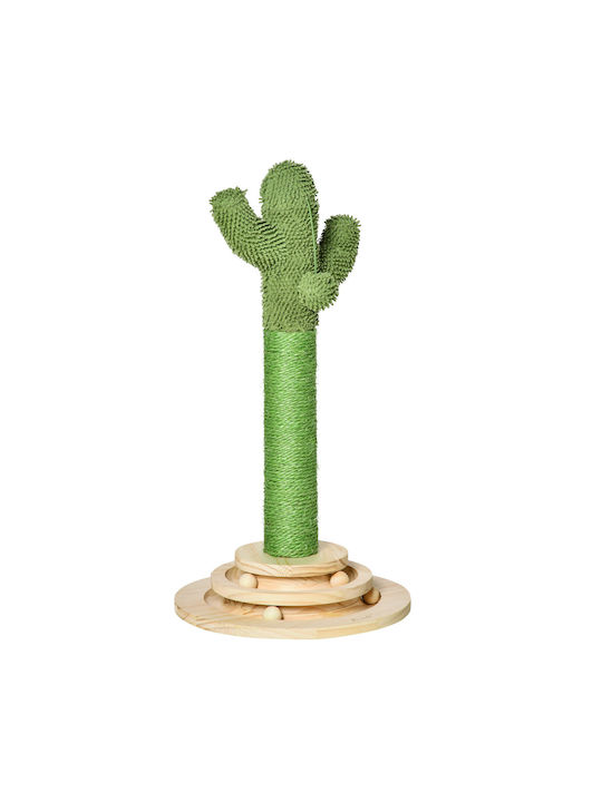 Pawhut Cactus Scratching Post Котешко драскало Полюси Зелен Подов 32x32x60см.