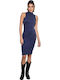 Midi Evening Dress Navy Blue